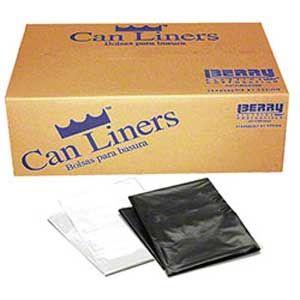 Berry Plastics 20-30 Gal Black Heavy-Duty Can Liners SKU#LBR3036XB