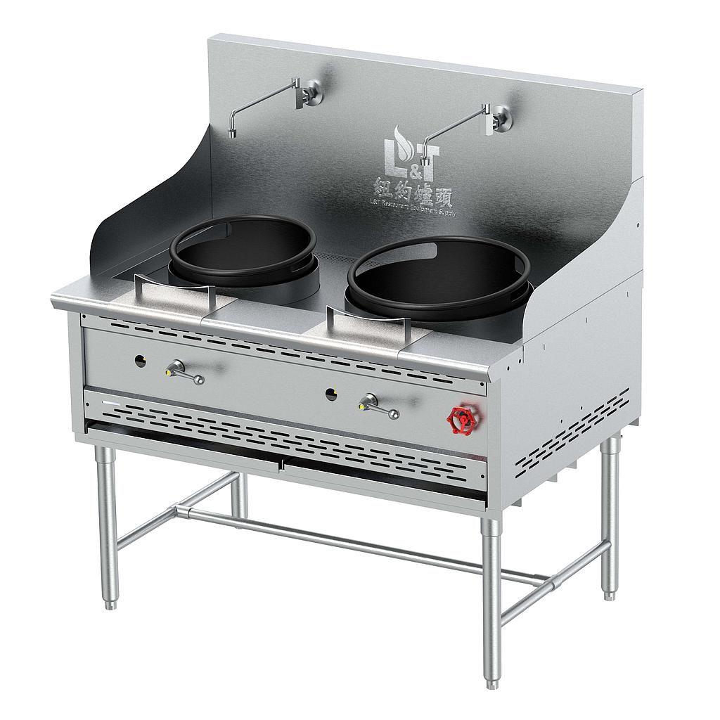 13"+16" Cast Iron Econ Wok Range with Stand Base