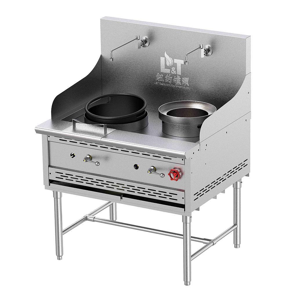 13" Cast Iron Econ Wok Range with Stand Base+Soup Pot