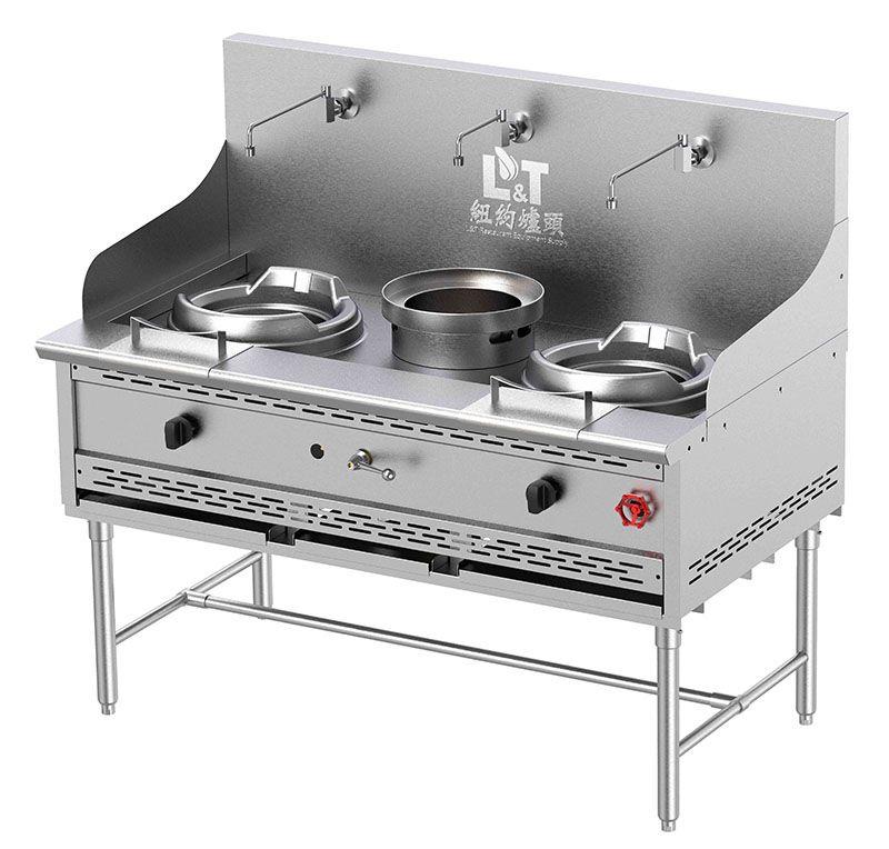 13"+13" Stainless Steel Econ Wok Range with Stand Base+Soup Pot