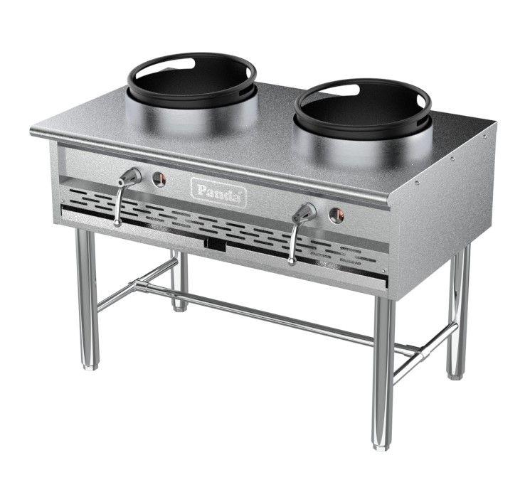 13"+13" Open Kitchen Style Cast Iron Econ Wok Range with Stand Base