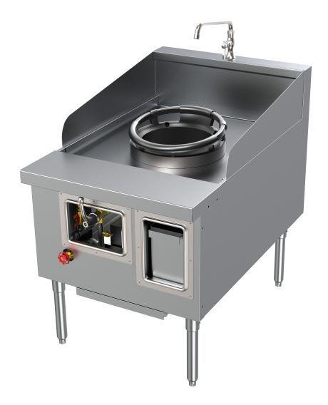 Custom Made Front Drainage Ductile Iron Wok Range Open Kitchen Style