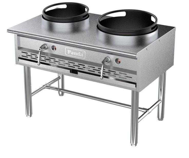 13"+16" Open Kitchen Style Cast Iron Econ Wok Range with Stand Base