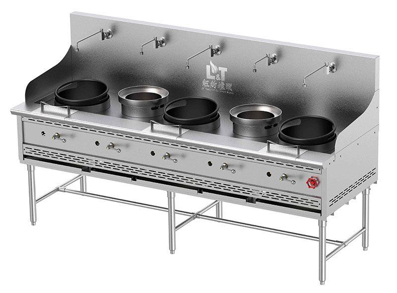 13"+13"+13" Cast Iron Econ Wok Range with Stand Base+Two Soup Pots