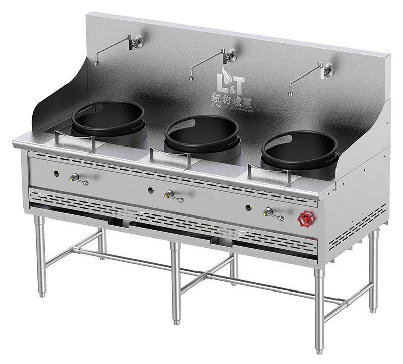 13"+13"+13" Cast Iron Econ Wok Range with Stand Base