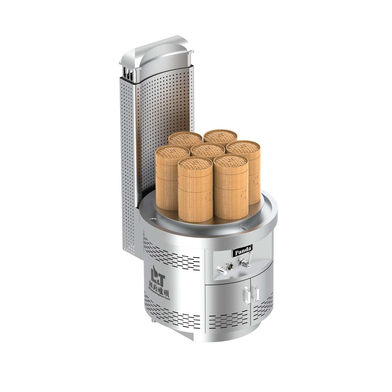 36" Super Round Open Style Dim Sum Steamer (High Flue Riser)