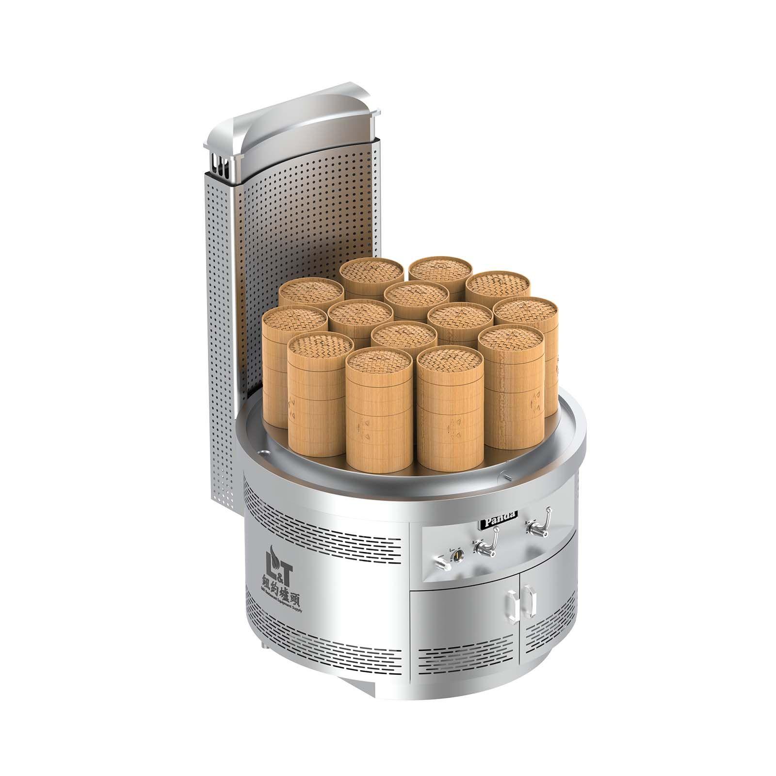 48" Super Round Open Style Dim Sum Steamer (High Flue Riser)