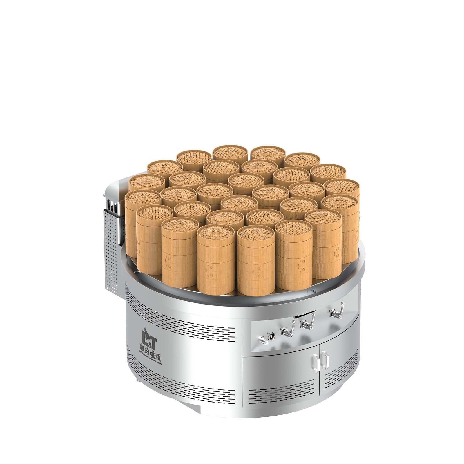 60" Super Round Open Style Dim Sum Steamer (Short Flue Riser)