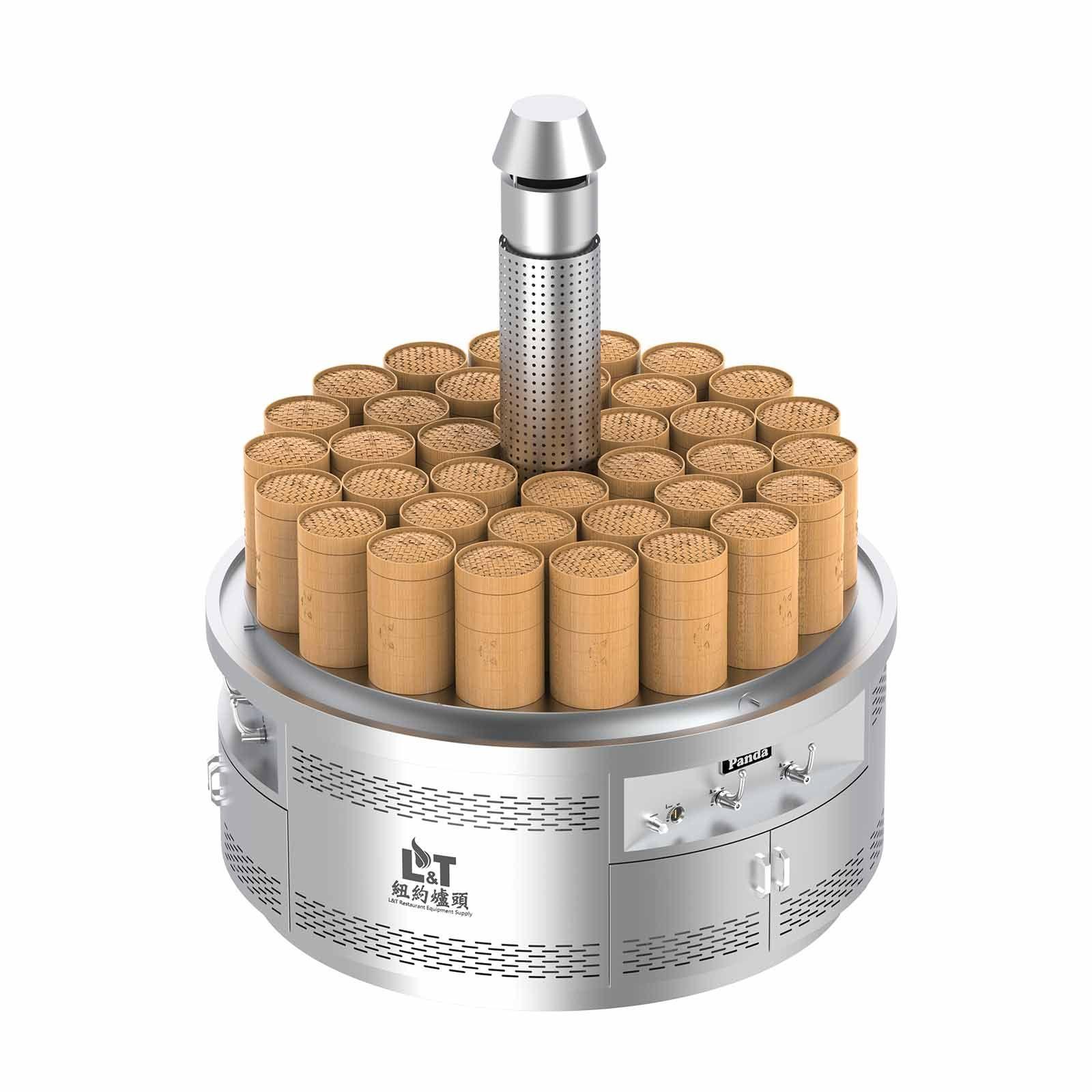 72" Super Round Open Style Dim Sum Steamer (High Flue Riser)