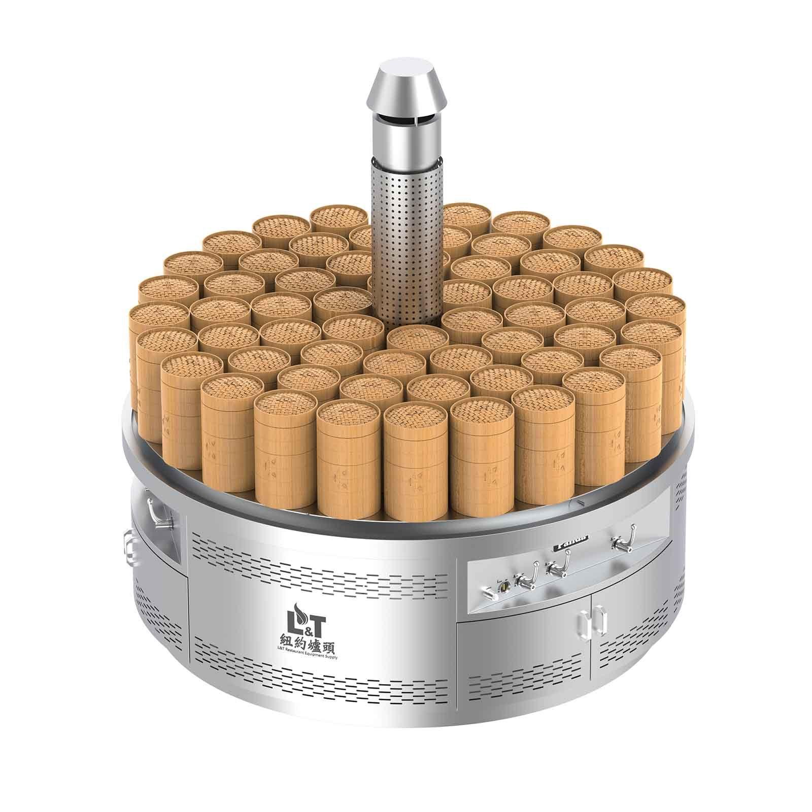 84" Super Round Open Style Dim Sum Steamer (High Flue Riser)