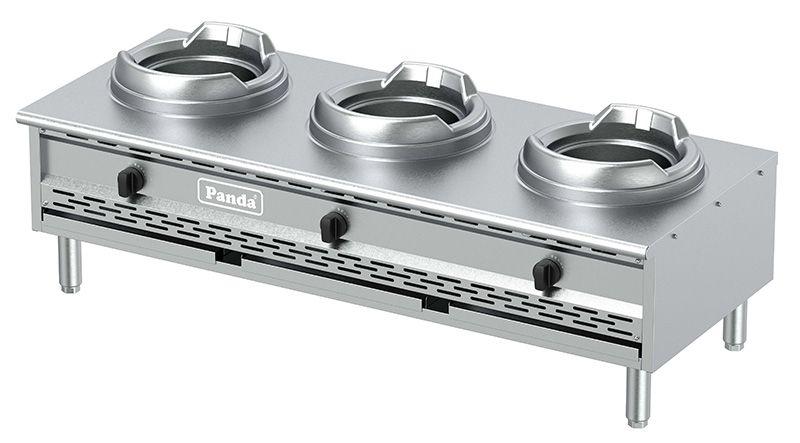 Open Kitchen Style 13"+13"+13" Countertop Stainless Steel Econ Wok Range