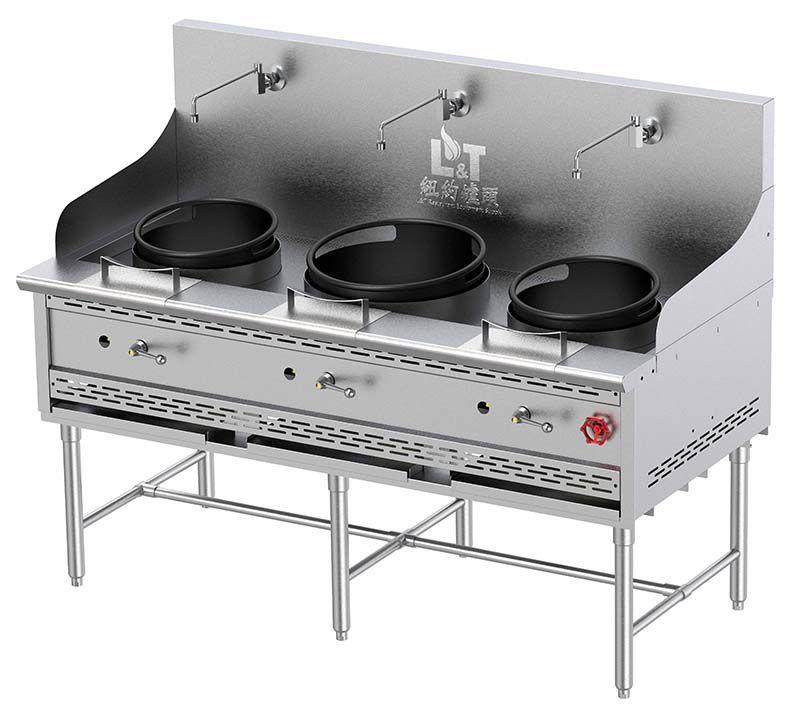 13"+16"+13" Cast Iron Econ Wok Range with Stand Base