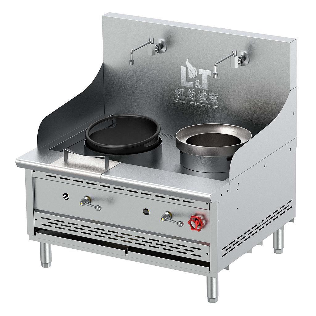 13" Countertop Cast Iron Econ Wok Range with Soup Pot