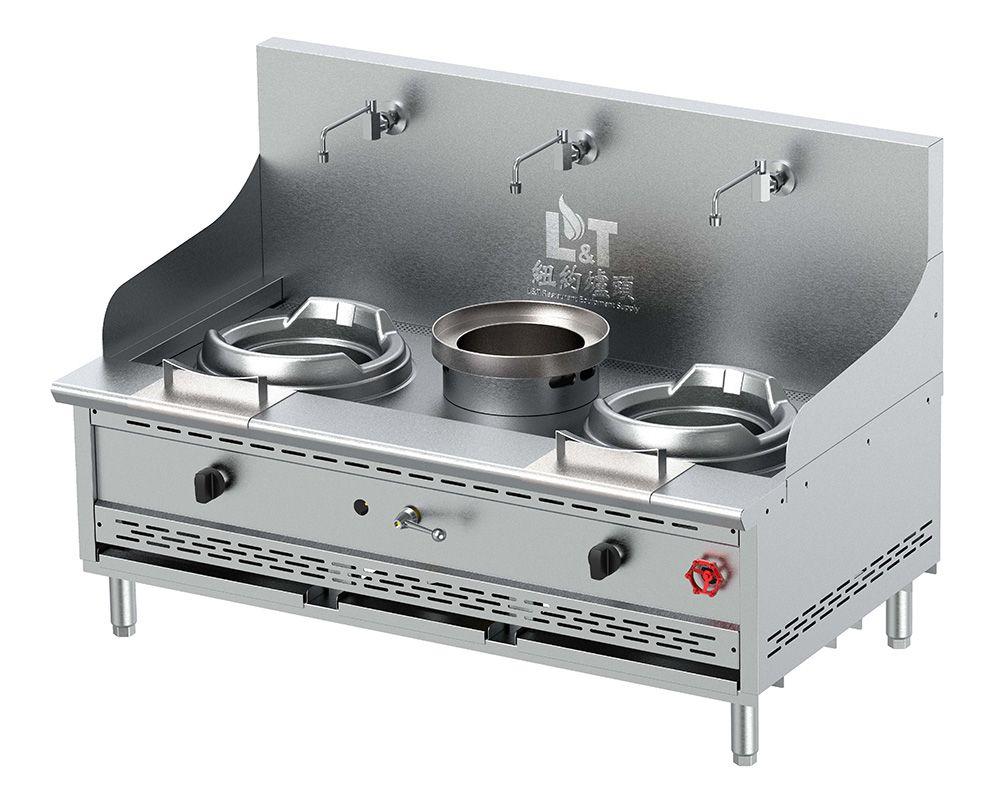 13"+13" Countertop Stainless Steel Econ Wok Range with Soup Pot