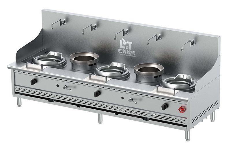 13"+13"+13" Countertop Stainless Steel Econ Wok Range with Two Soup Pots