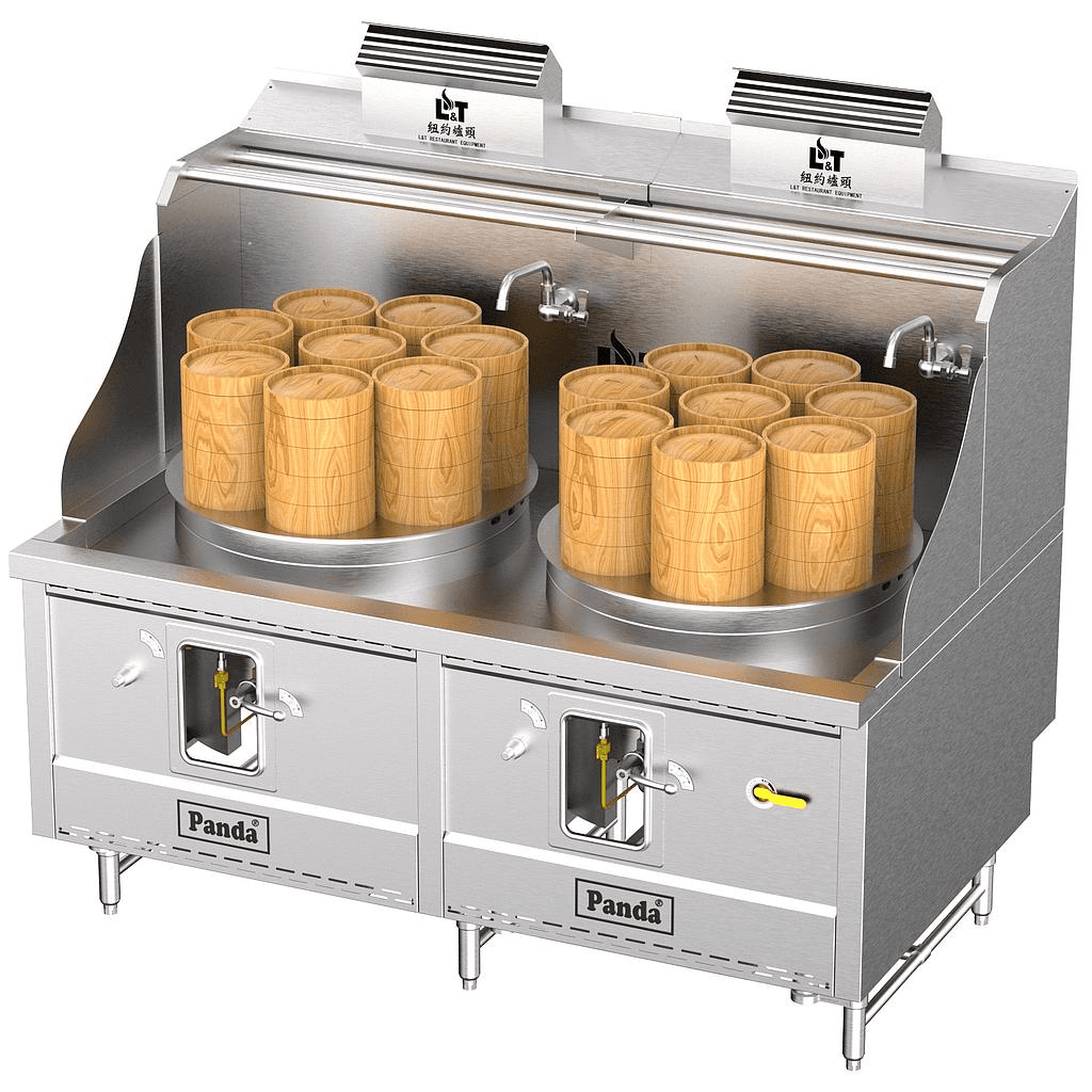 28"-28" stainless steel furnace (with smoke vent) multi-functional standard cabinet type stainless steel double-eye large pot bare furnace