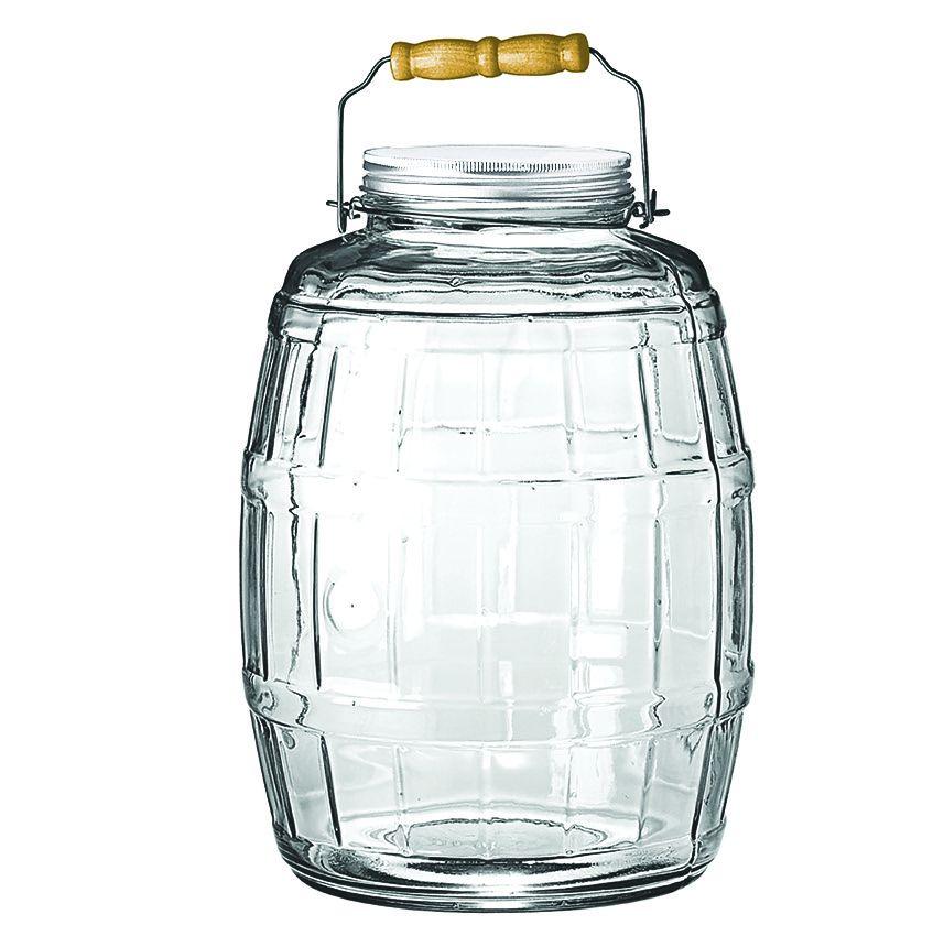 Barrel Jar w/ Brushed Metal Lid