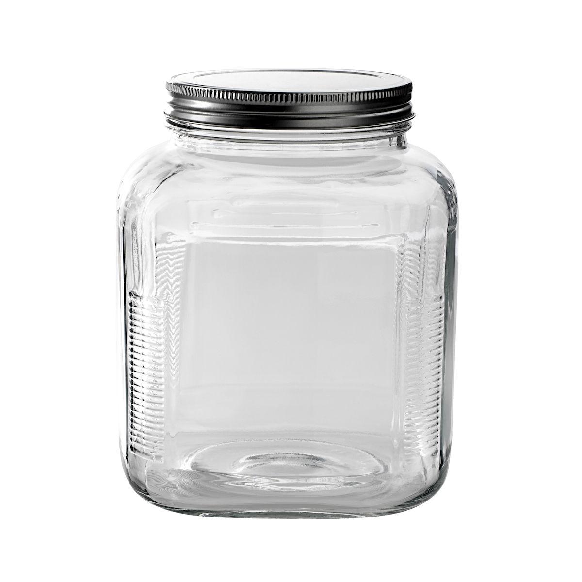 Cracker Jar w/ Brushed Metal Cover