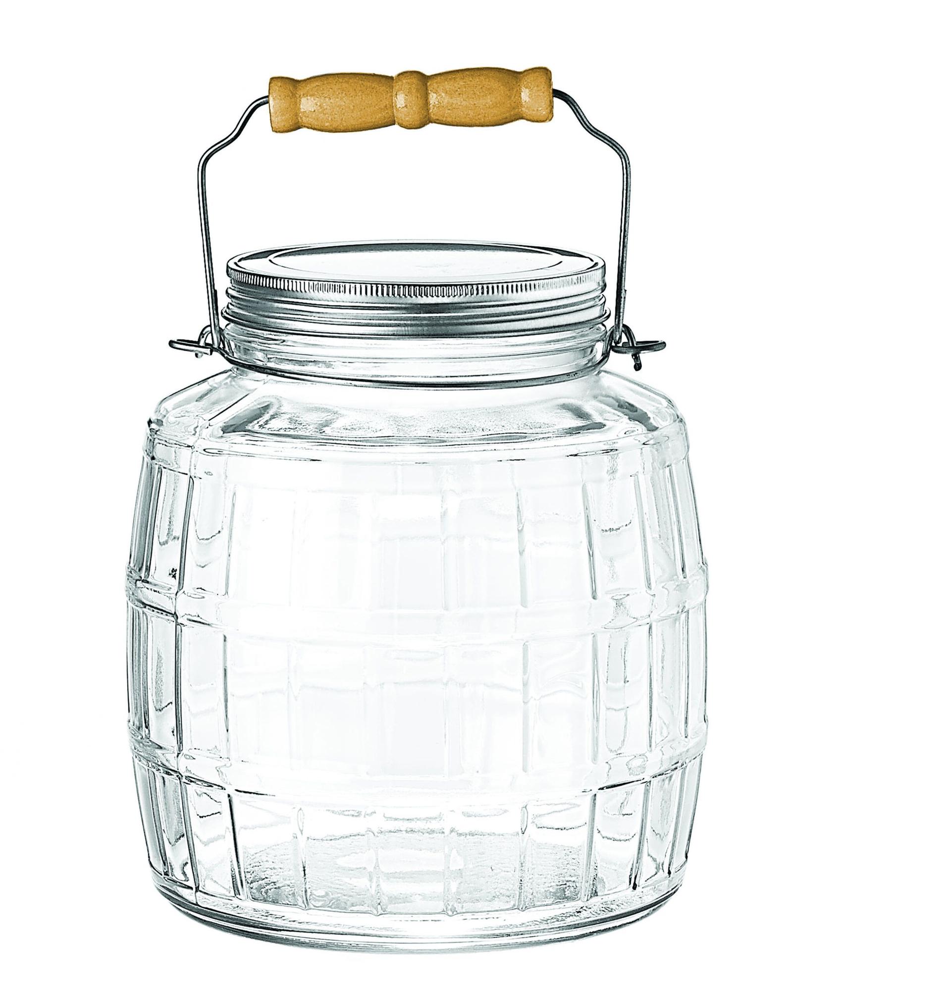 Barrel Jar w/ Brushed Metal Lid