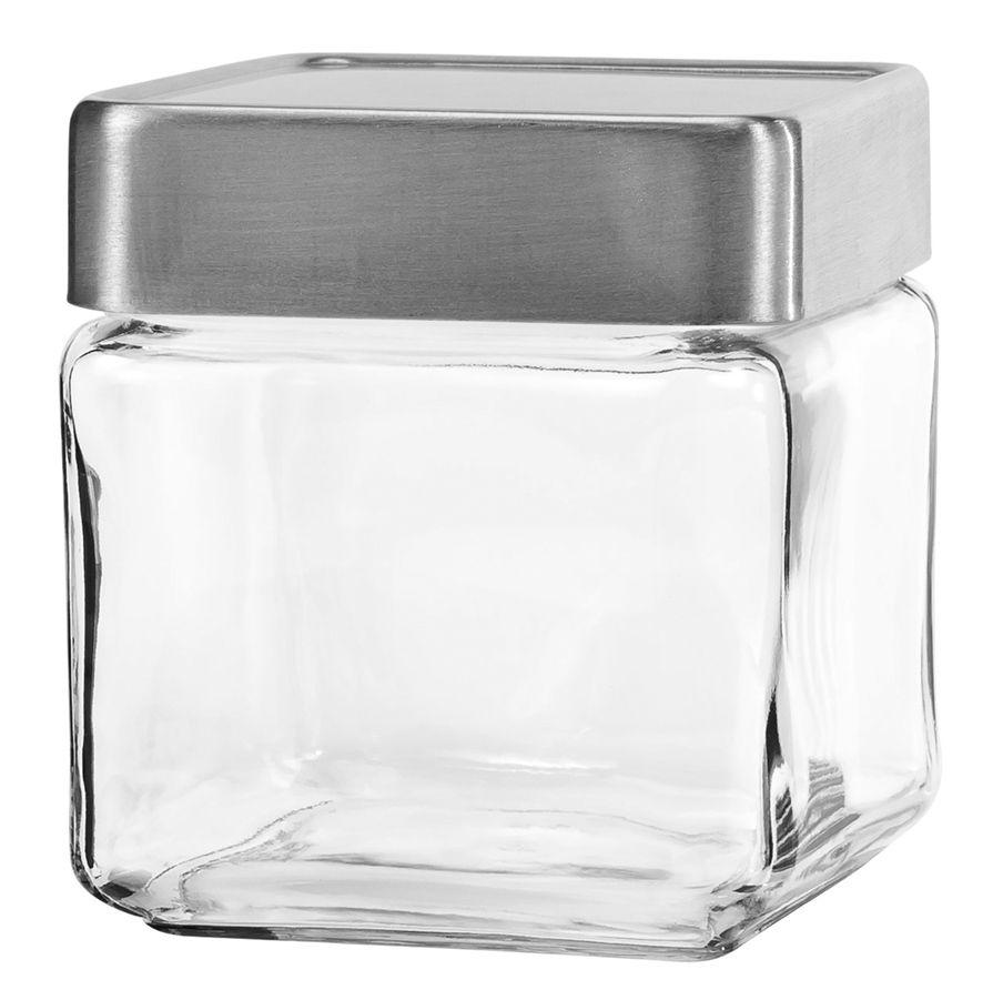 Stackable Square Jar w/ Metal Cover
