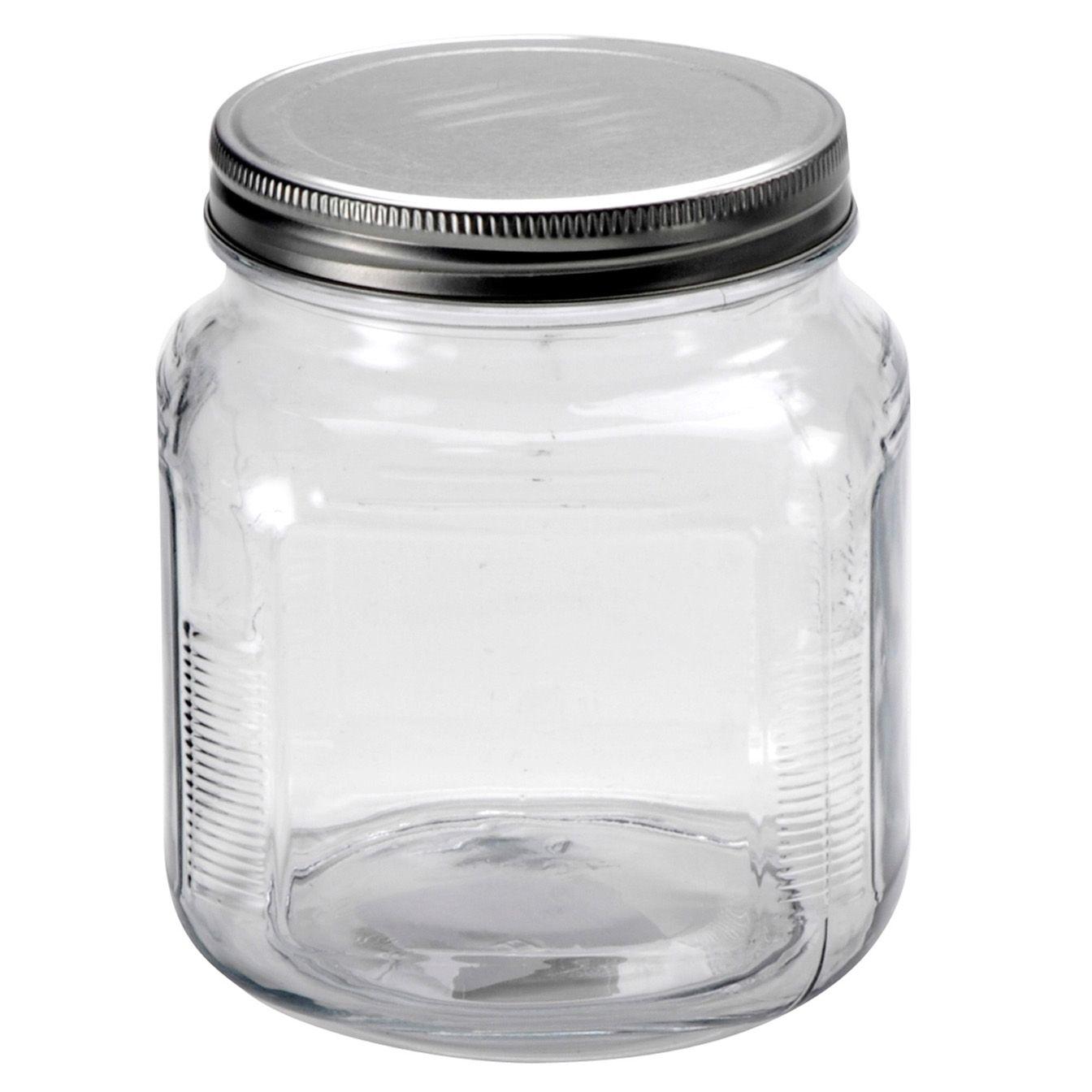Cracker Jar w/ Brushed Metal Cover