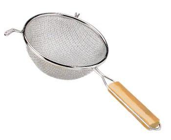 Adcraft Premium Tinned Double-Mesh Steel Strainer