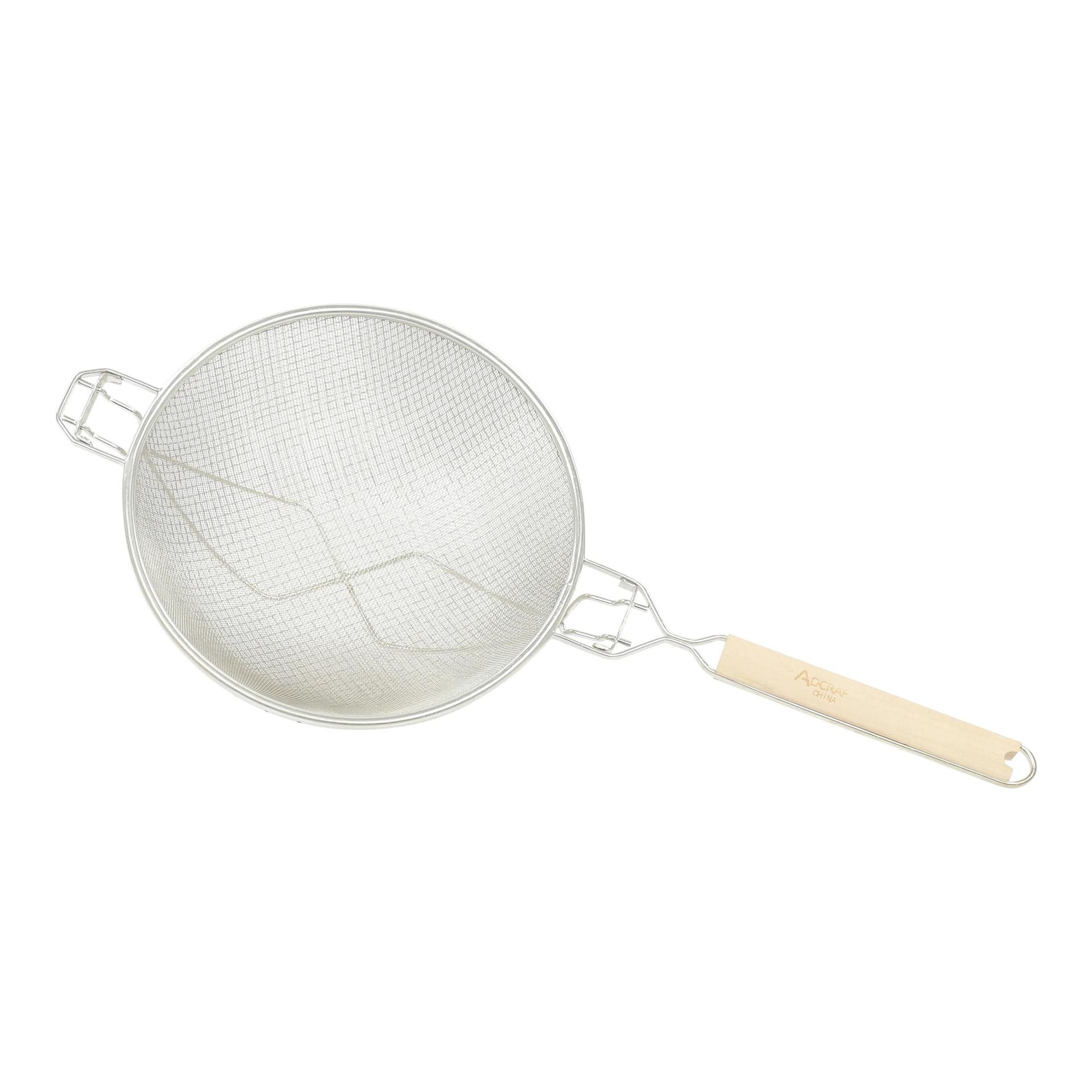 Premium Tinned Double-Mesh Steel Strainer with Reinforced Base