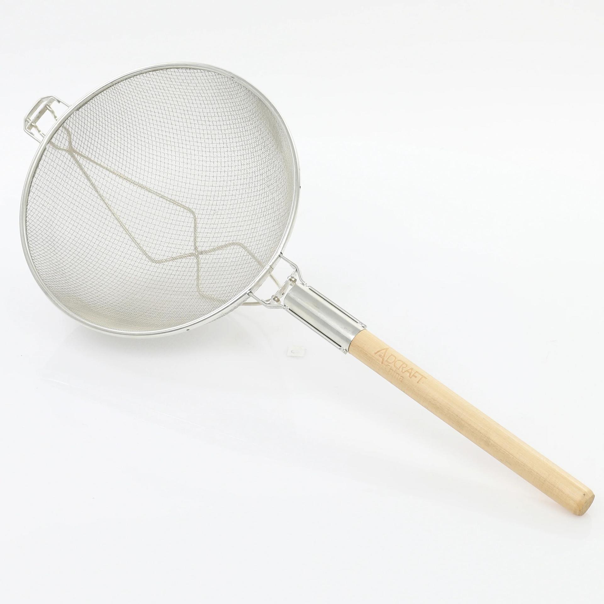 Adcraft Premium Tinned Double-Mesh Steel Strainer