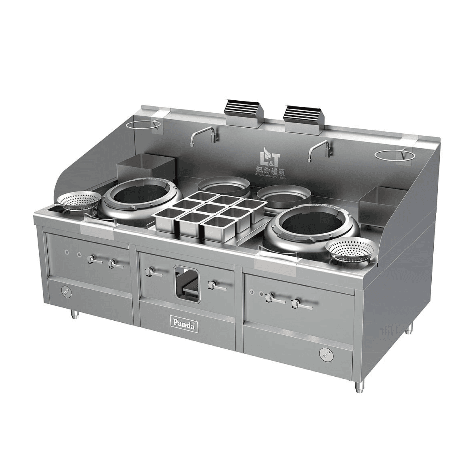 Turbo Wok Range 2 Burners + 2 Warming Pots