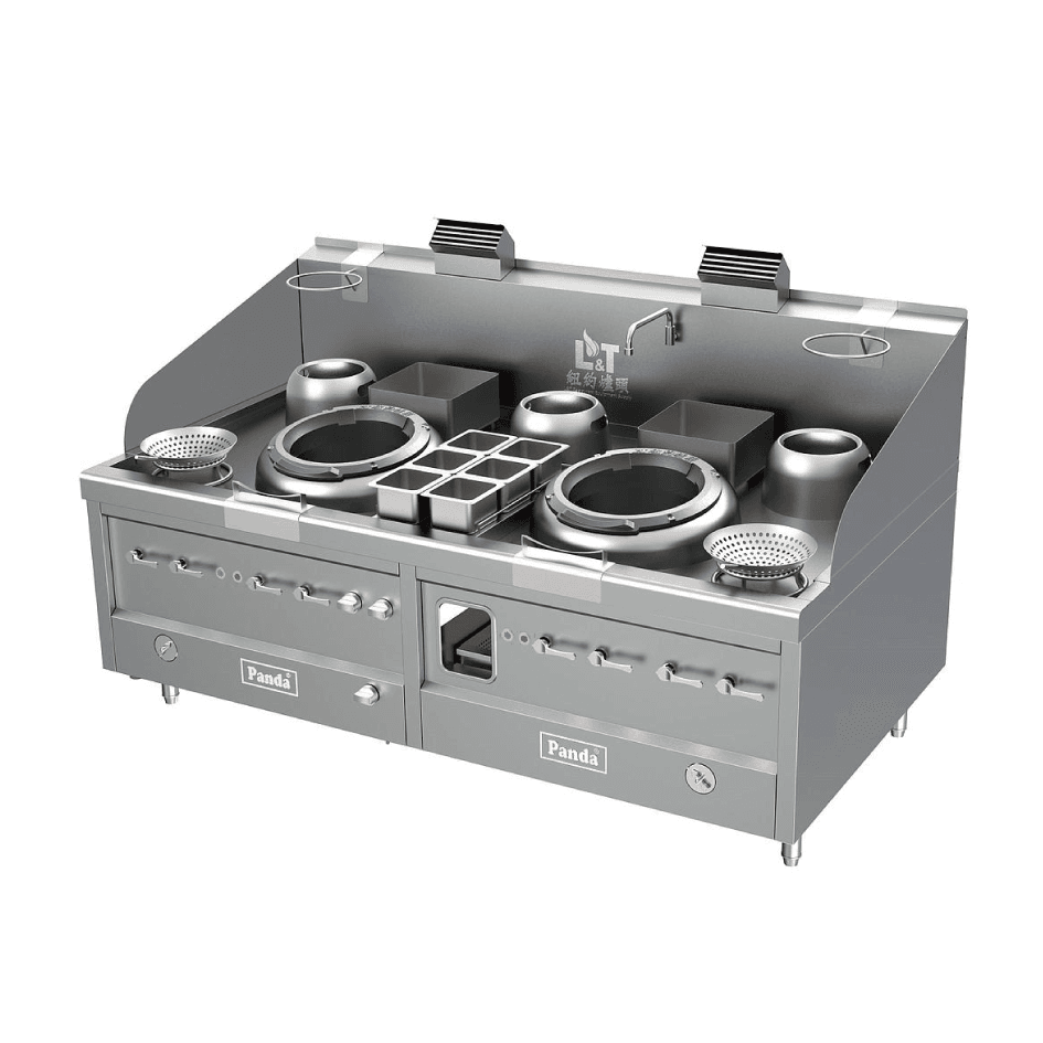 Turbo Wok Range 2 Burners + 3 Slow Cook Chambers