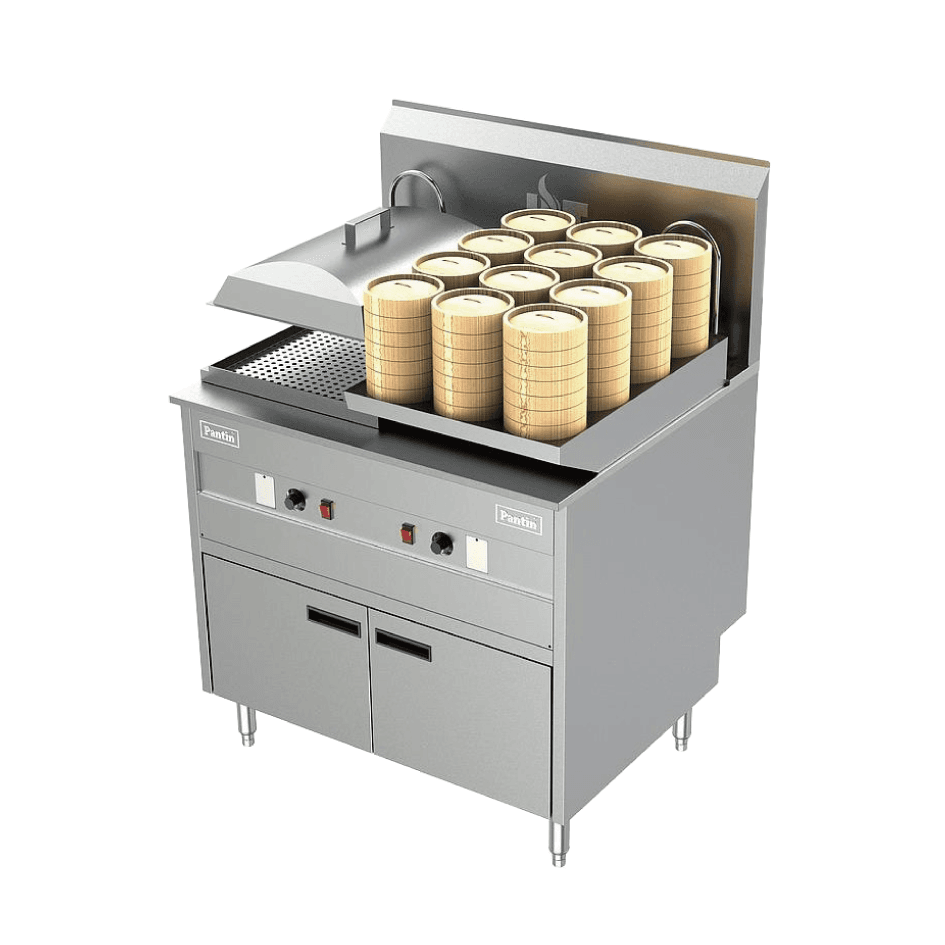 37" Storage Base Cheung Fun + 12 Dim Sum Electronic Steamer