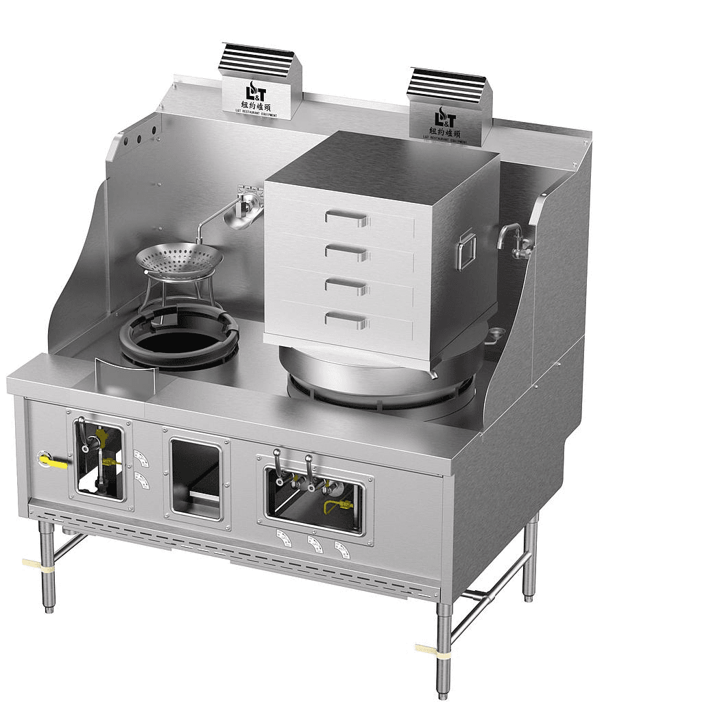 12"-22" Panda steel bladder (Yantong) multifunctional standard stainless steel double-eye oven for steaming rice rolls, stir-frying, soup and porridge