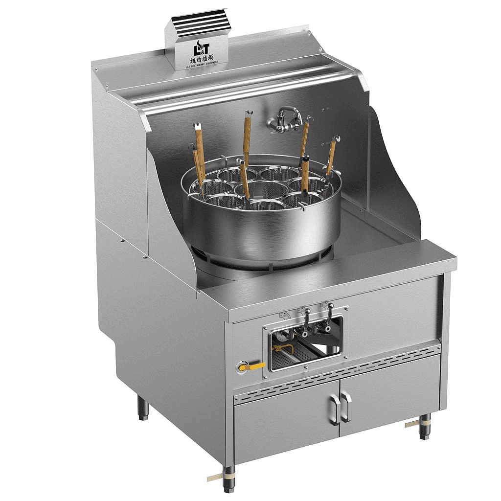 22" Panda steel bladder (with smoke vent) multi-functional standard cabinet-type stainless steel single-burner stove for cooking noodles, soup and porridge