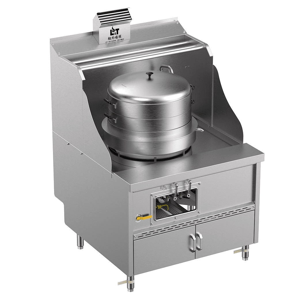 22" Panda steel bladder (with smoke vent) multi-functional standard cabinet-type stainless steel single-eye stove for steaming, soup and porridge