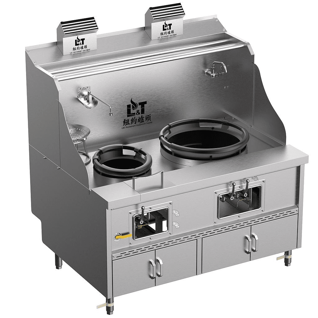 12"-22" Panda steel gallbladder (with smoke vent) standard cabinet type stainless steel double-eye stove