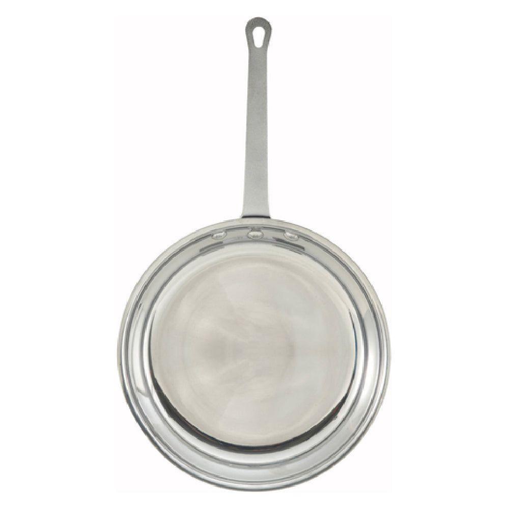 Winco AFP-12 12 Inch Diameter Fry Pan Riveted Handle Aluminum Mirror Finish