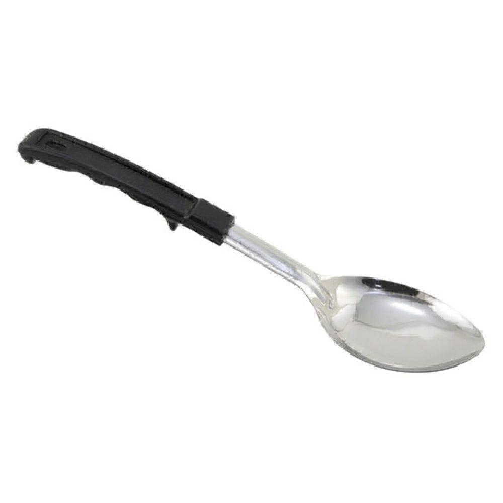 Winco BHOP-11 11 Inch Solid Basting Spoon with Black Polypropylene Handle Stainless Steel