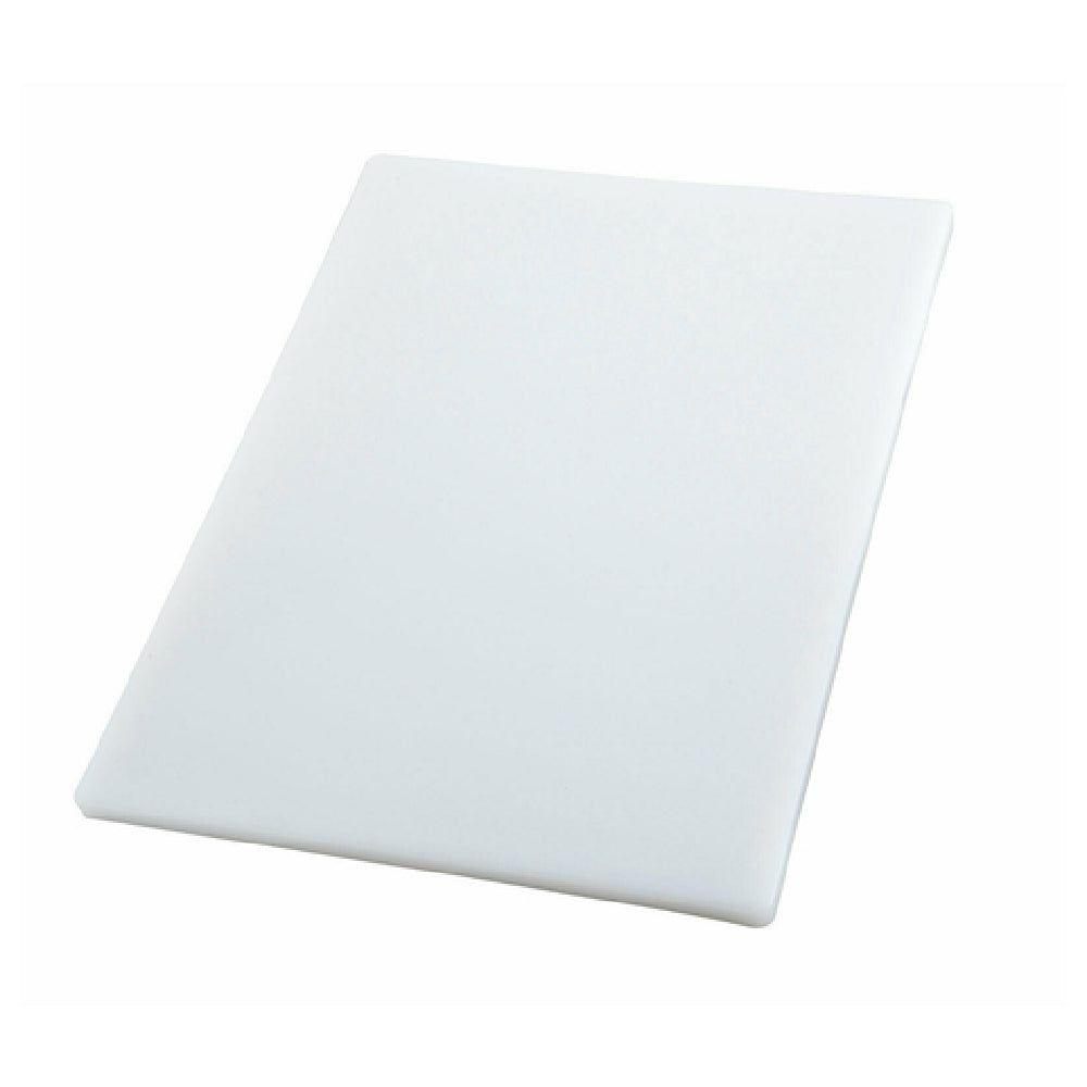 Winco CBH-1218 12 Inch Cutting Board Rectangular BPA Free White Plastic