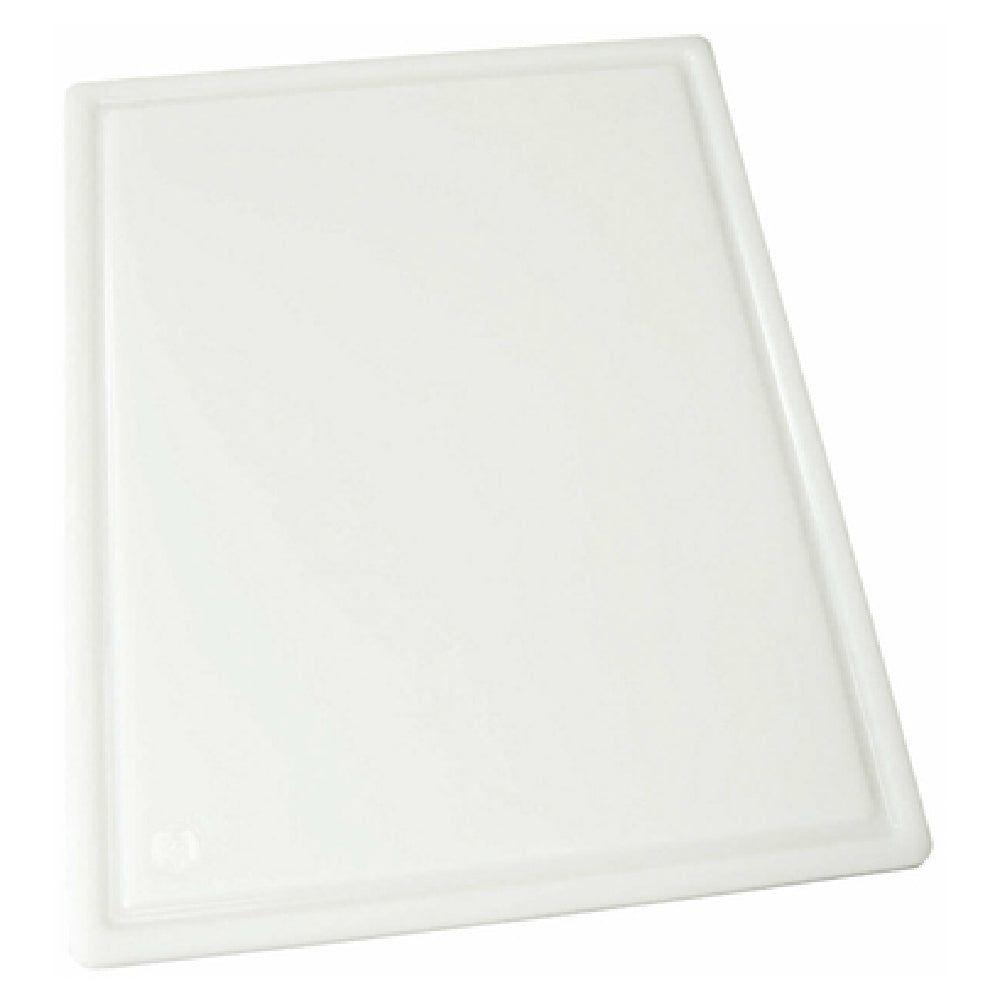 Winco CBI-1520 20 Inch Cutting Board Grooved BPA Free Plastic White