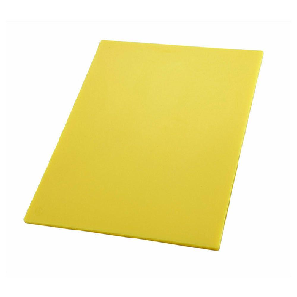 Winco CBYL-1218 12 Inch Cutting Board BPA Free Yellow Plastic Sanitized