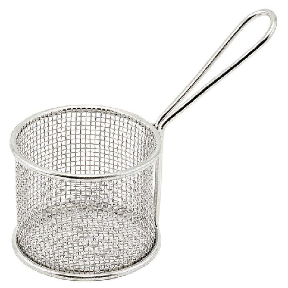 Winco FBM-32R 3-3/4 Inch Diameter Mini Fry Basket Dishwasher Safe Stainless Steel