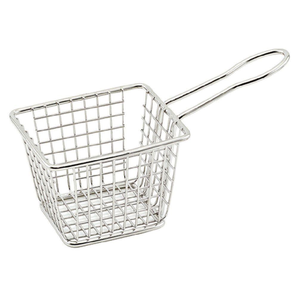 Winco FBM-433T 4 Inch Mini Fry Basket Dishwasher Safe with Stainless Steel