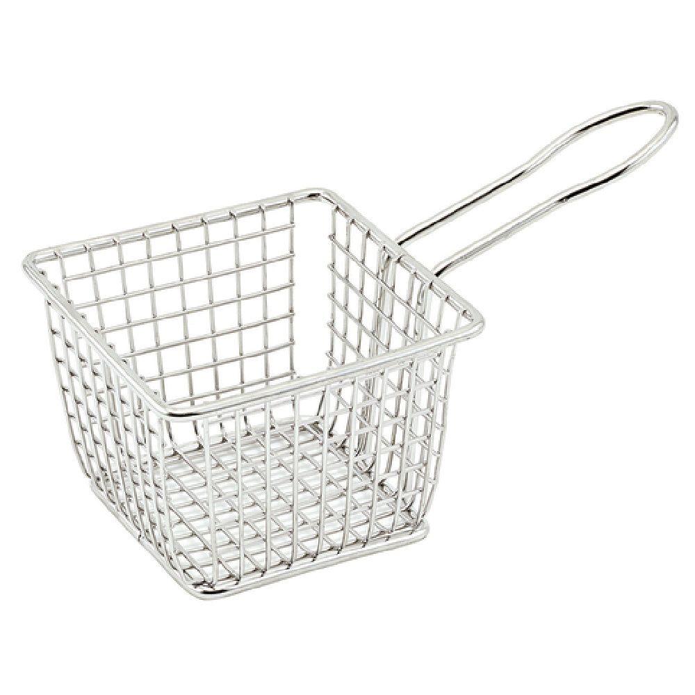 Winco FBM-443S 4 Inch Mini Fry Basket Dishwasher Safe Stainless Steel with Durable Design