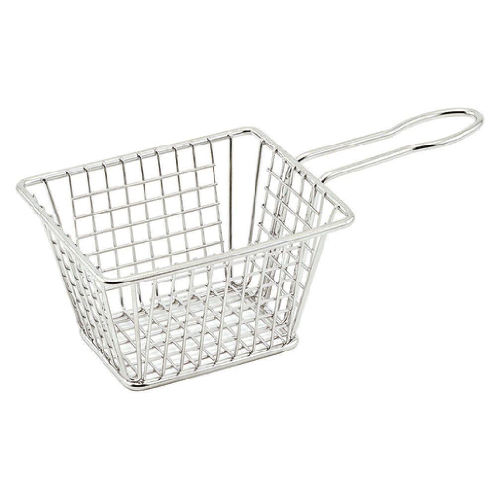 Winco FBM-544T 5 Inch Mini Fry Basket Dishwasher Safe Stainless Steel