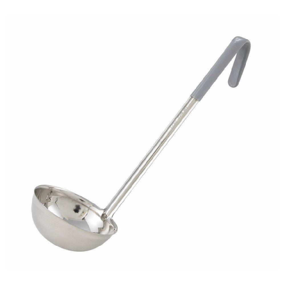 Winco LDC-12 12 Oz Ladle Gray One-Piece Stainless Steel for Portion Control