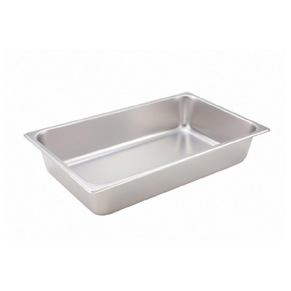 Winco SPF4 20-3/4 Inch Stainless Steel Steam Table Pan 25 Gauge with Straight Sides