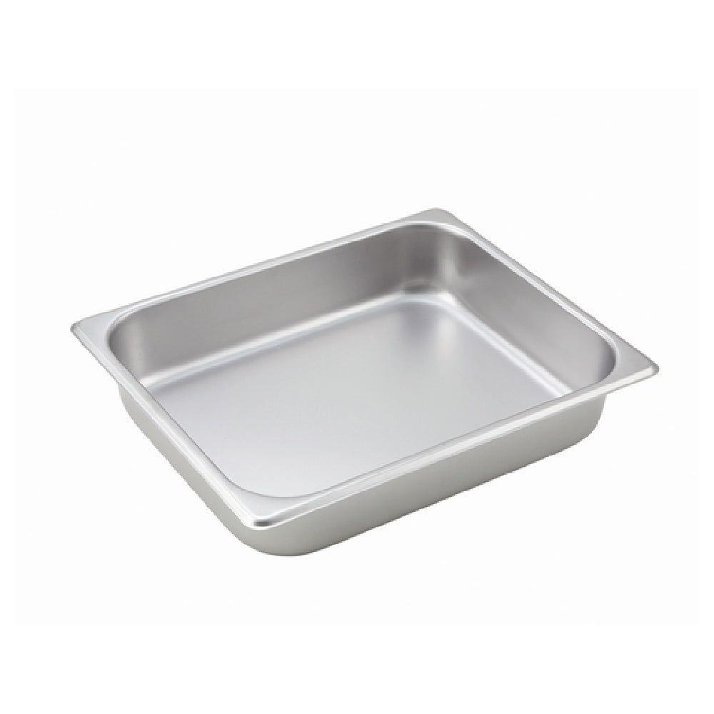 Winco SPH2 10-3/8 Inch 1/2 Size Steam Table Pan 25 Gauge Stainless Steel with NSF