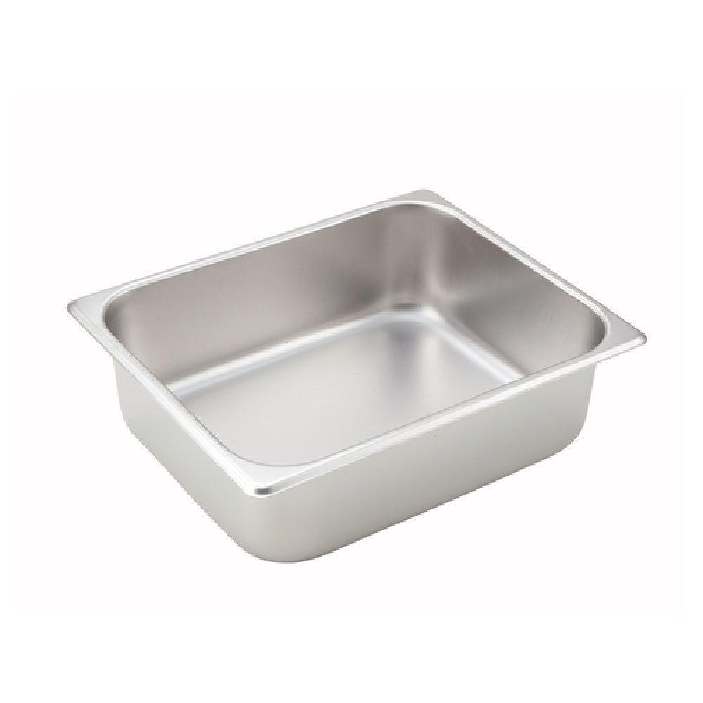 Winco SPH4 10-3/8 Inch 1/2 Size Steam Table Pan 25 Gauge Stainless Steel with Straight Sides