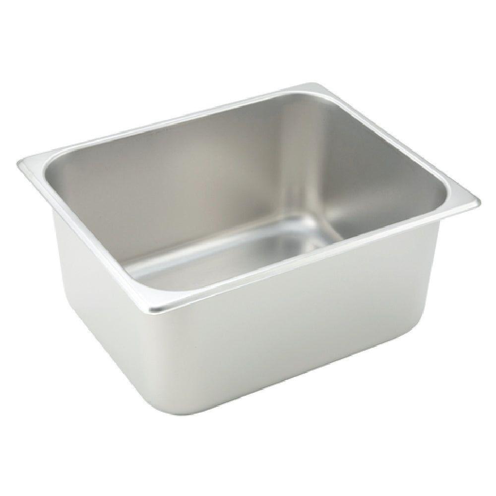 Winco SPH6 12-3/4 Inch Steam Table Pan 1/2 Size 25 Gauge Stainless Steel with Straight Sides