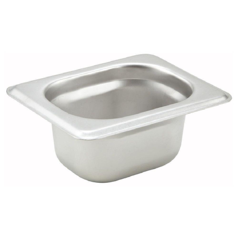 Winco SPJH-1802 4-1/4 Inch Stainless Steel Steam Table Pan 1/18 Size Anti-Jamming